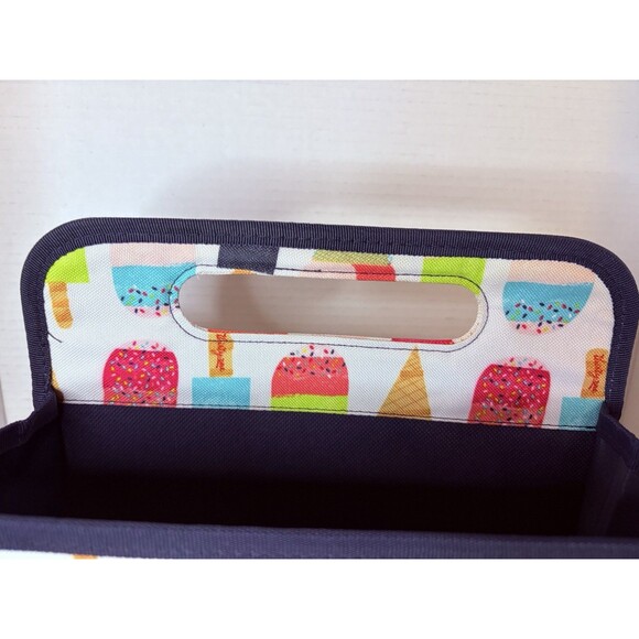 Thirty One Small Tote Crafting About 10" x 10" x 7" Popsicle Ice Cream Print - Picture 6 of 8
